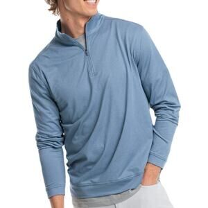 Southern Tide Backbarrier Performance Quarter Zip Pullover Heather Blue Medium